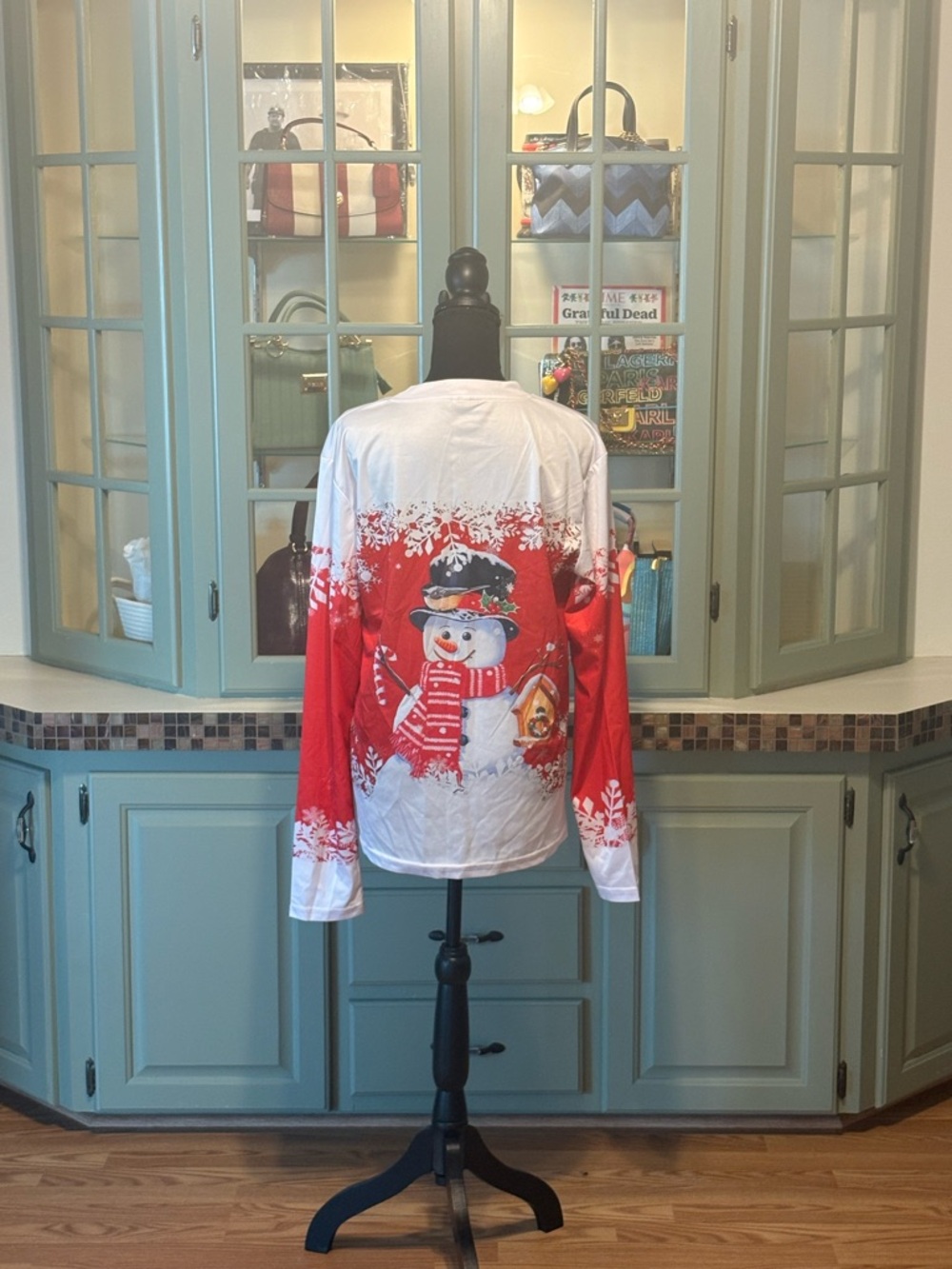 Women's Red & White Snowman Long-Sleeve Tee - Picture 3 of 3
